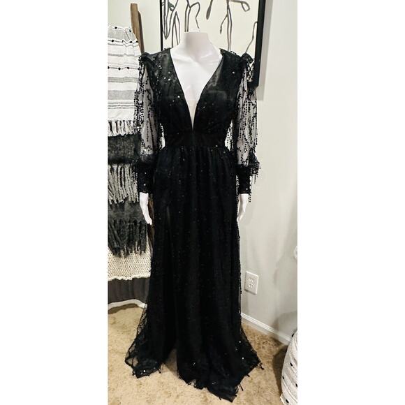 NEW Miss Ord Sequin Fringed Bowknot Dress Formal Cruise Women’s Sz XL 12 - Picture 5 of 14